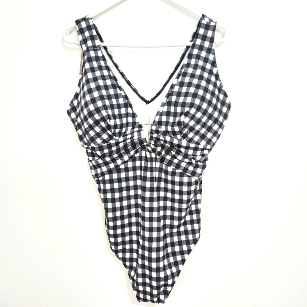 Adore Me | NWT Gingham One Piece Swimsuit Black White Size 3X